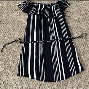 Cotton On navy and white strapless dress